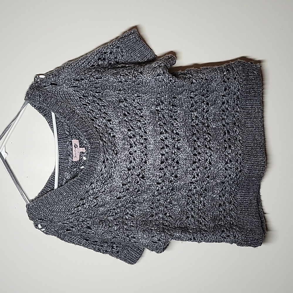Juicy Couture Chunky Loose Knit Off Shoulder Sweater Womens Large